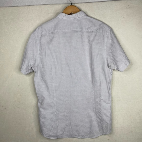 Good Man Brand Gray Pebbled Textured Short Sleeve Button Down Size X-Large - Picture 4 of 5